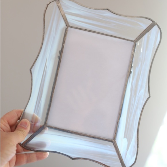 Silver, blue scalloped 5x7 picture frame - Picture 6 of 6